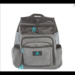 Top Paw Gray & Aqua Vented Backpack Pet Carrier